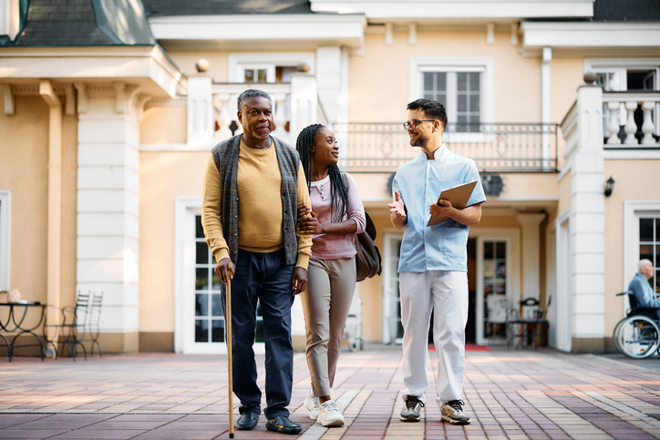 family touring assisted living facility in orange county, ca